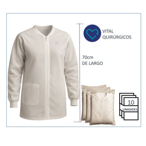 Bata de laboratorio desechable blanca