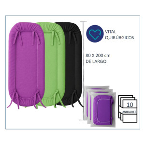 Sábana Ajustable Desechable en Colores Morado, Verde, Negro 