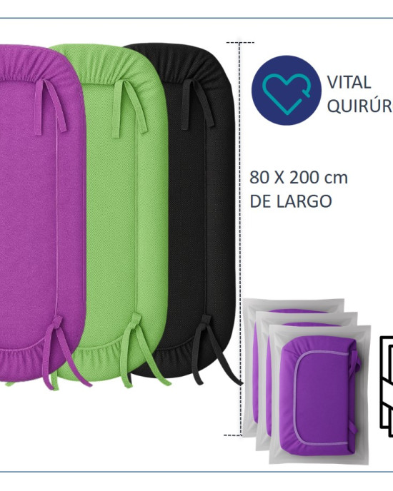 Sábana Ajustable Desechable en Colores Morado, Verde, Negro 