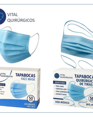 Disposable Face Mask with Ear Loops or Ties