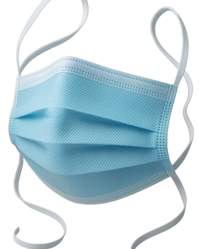 Tapabocas desechable con elástico o tiras