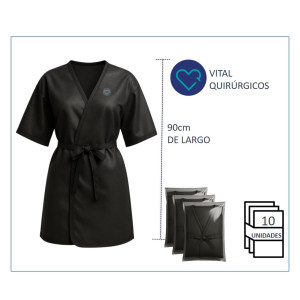 Bata Kimono desechable manga 3/4 Negra
